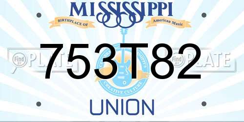 753T82 Mississippi License Plate