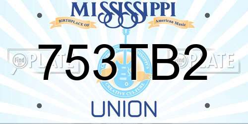 753TB2 Mississippi License Plate