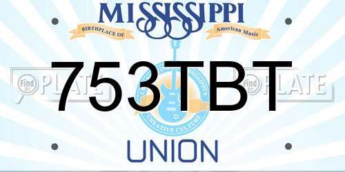 753TBT Mississippi License Plate