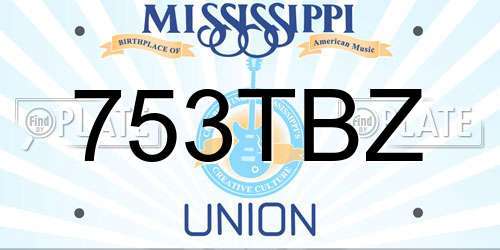 753TBZ Mississippi License Plate