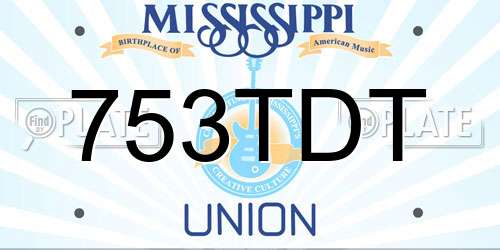 753TDT Mississippi License Plate