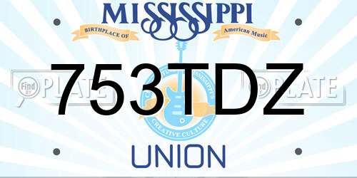 753TDZ Mississippi License Plate