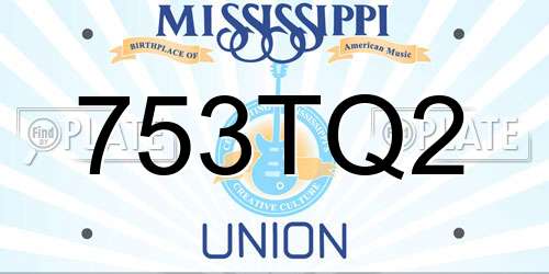 753TQ2 Mississippi License Plate