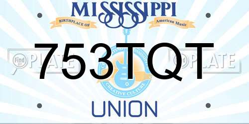 753TQT Mississippi License Plate