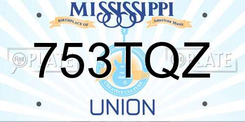 753TQZ Mississippi License Plate