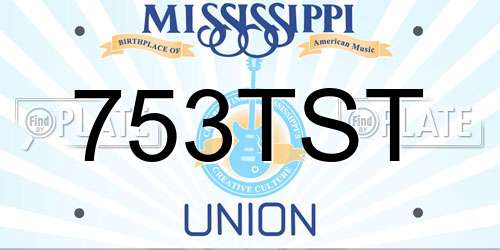 753TST Mississippi License Plate