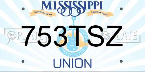 753TSZ Mississippi License Plate