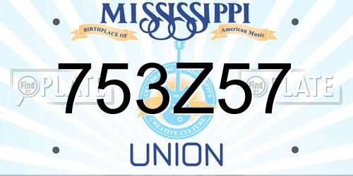 753Z57 Mississippi License Plate