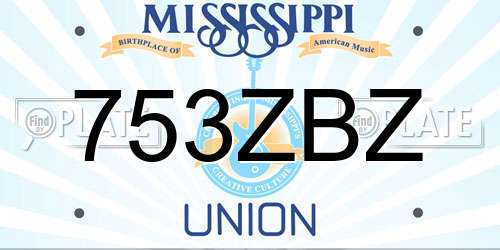 753ZBZ Mississippi License Plate