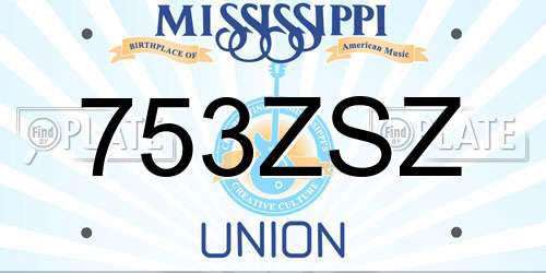 753ZSZ Mississippi License Plate