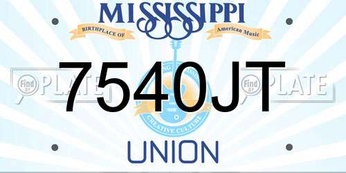 7540JT Mississippi License Plate