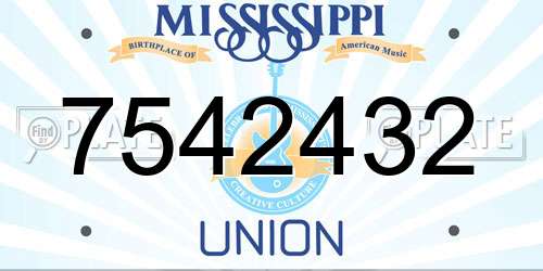 7542432 Mississippi License Plate