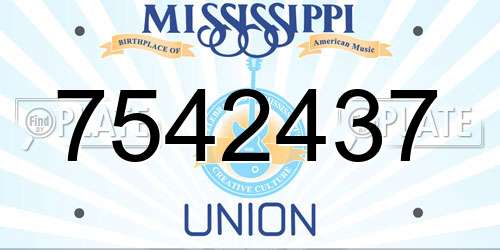 7542437 Mississippi License Plate