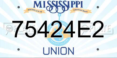 75424E2 Mississippi License Plate