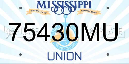 75430MU Mississippi License Plate