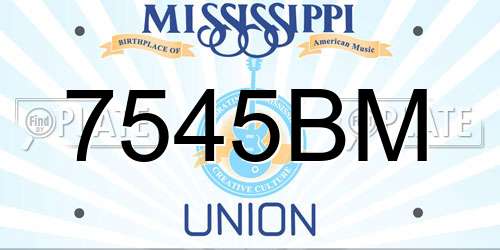 7545BM Mississippi License Plate