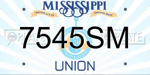 7545SM Mississippi License Plate