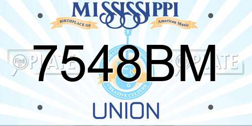7548BM Mississippi License Plate