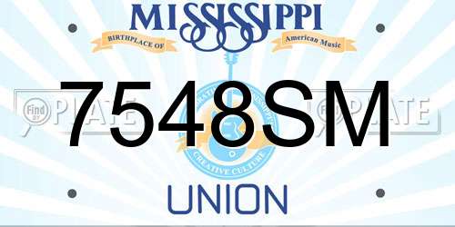 7548SM Mississippi License Plate