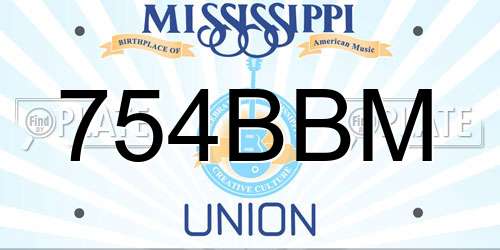 754BBM Mississippi License Plate