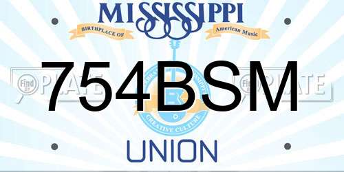 754BSM Mississippi License Plate