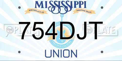 754DJT Mississippi License Plate