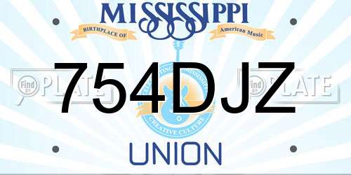 754DJZ Mississippi License Plate