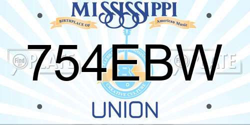 754EBW Mississippi License Plate