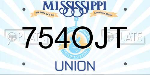 754OJT Mississippi License Plate