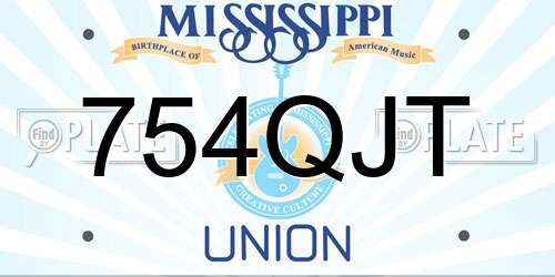 754QJT Mississippi License Plate