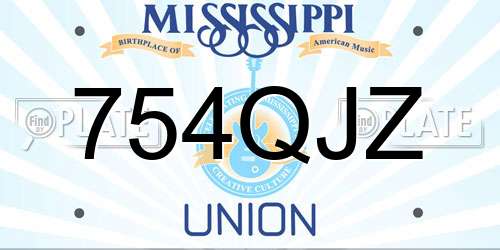 754QJZ Mississippi License Plate