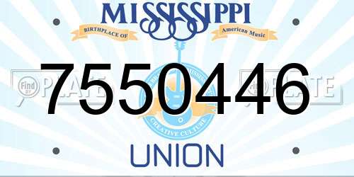 7550446 Mississippi License Plate