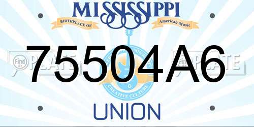 75504A6 Mississippi License Plate