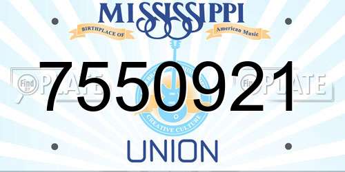 7550921 Mississippi License Plate