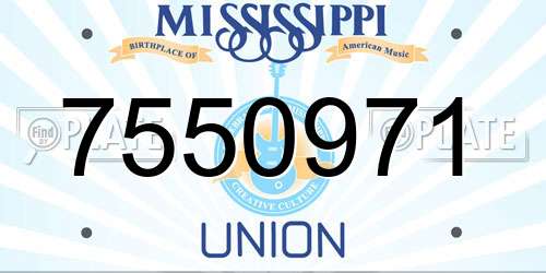 7550971 Mississippi License Plate