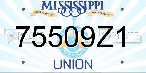 75509Z1 Mississippi License Plate