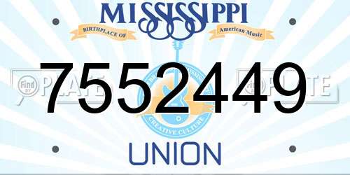7552449 Mississippi License Plate