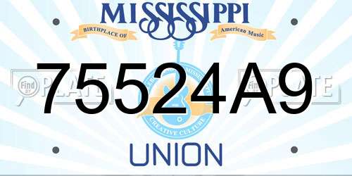 75524A9 Mississippi License Plate