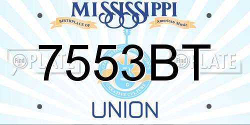 7553BT Mississippi License Plate