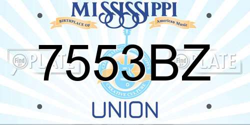 7553BZ Mississippi License Plate