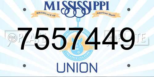 7557449 Mississippi License Plate