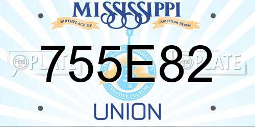 755E82 Mississippi License Plate