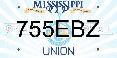 755EBZ Mississippi License Plate