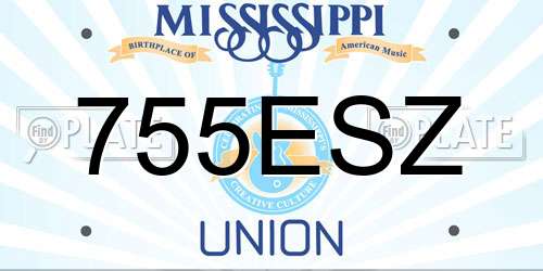 755ESZ Mississippi License Plate