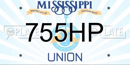 755HP Mississippi License Plate