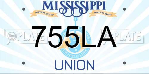 755LA Mississippi License Plate