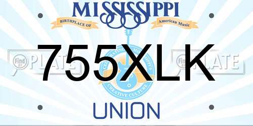 755XLK Mississippi License Plate