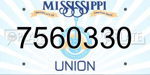 7560330 Mississippi License Plate