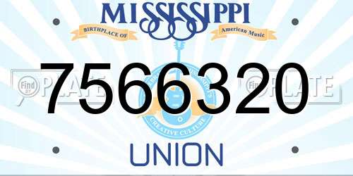 7566320 Mississippi License Plate