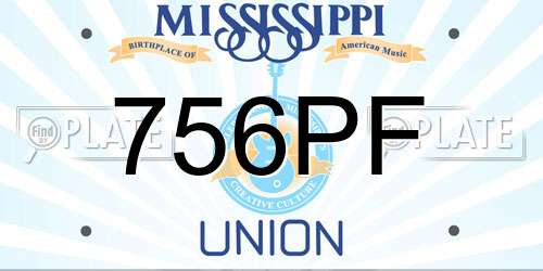 756PF Mississippi License Plate